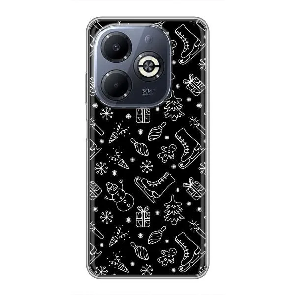 Чехол с принтом «Новогодний фон» для Infinix Smart 8 Plus