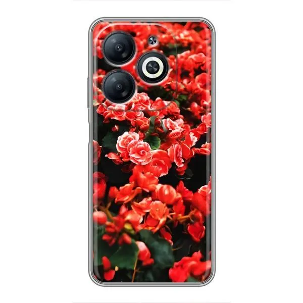Чехол с принтом «Цветы красные» для Infinix Smart 8 Чехол с принтом «Цветы красные» для Infinix Smart 8