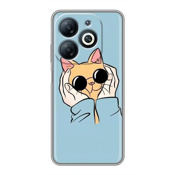 Чехол с принтом «Котик в очках» для Infinix Smart 8