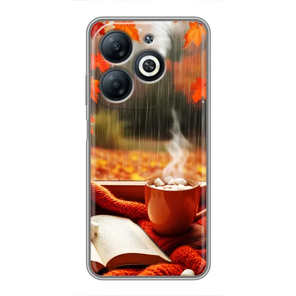 Чехол с принтом «Кофе и дождь» для Infinix Smart 8 Чехол с принтом «Кофе и дождь» для Infinix Smart 8