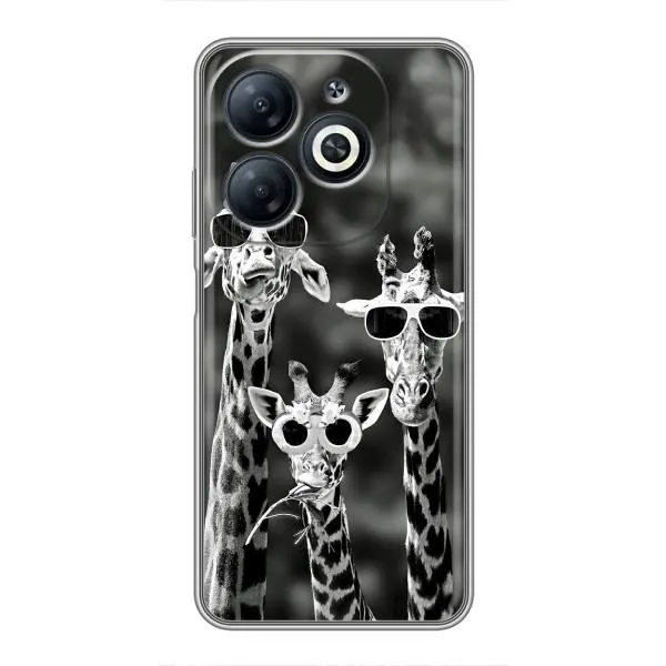Чехол с принтом «Жирафы в очках» для Infinix Smart 8