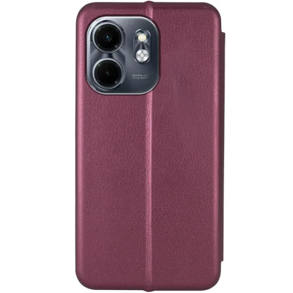 Кожаный чехол-книжка Classy для Infinix Smart 9 4G / Hot 50i — Бордовый — фото 2