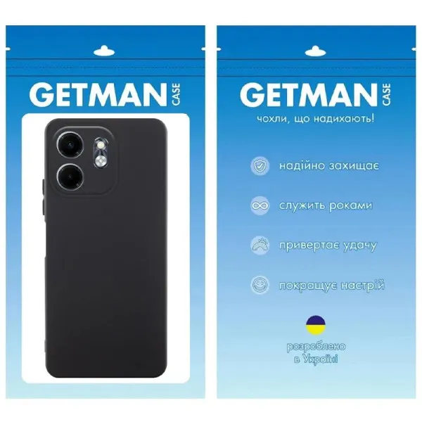 Чехол TPU GETMAN Liquid Silk Full Camera для Infinix Smart 9 4G / Hot 50i — Черный — фото 2