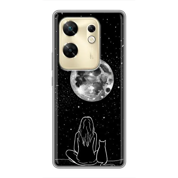 Чохол з принтом «Дівчина з котом» для Infinix Zero 30