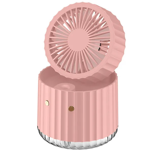 Настільний вентилятор Rapid Cooling 3in1 з водяним охолодженням і підсвічуванням 1200 mAh — Рожевий — фото 1 Настільний вентилятор Rapid Cooling 3in1 з водяним охолодженням і підсвічуванням 1200 mAh — Рожевий — фото 1