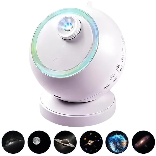 Проектор-нічник Meteor E25 with Bluetooth + 6 discs 2400 mAh — Білий — фото 2