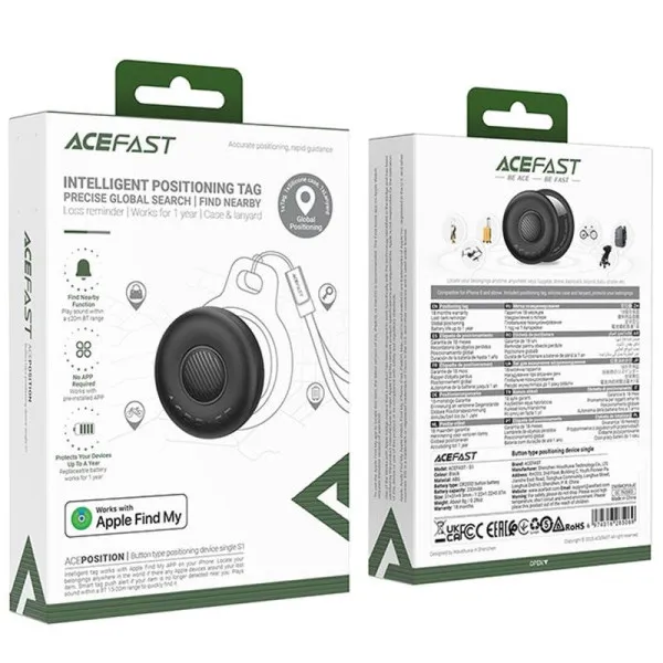 Трекер Acefast S1 Findy 230 mAh — Чорний — фото 2