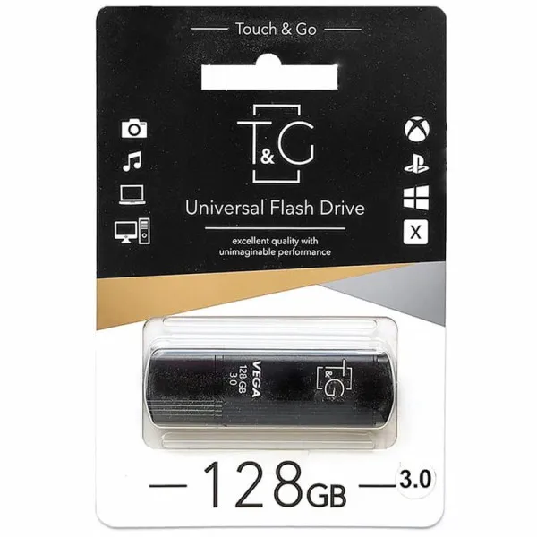 Флеш-накопичувач T&G 121 Vega Series USB 3.0 — 128GB — Чорний — фото 2