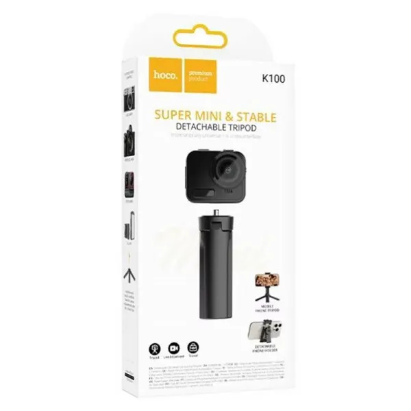 Монопод для селфі Hoco K100 Prestigio mini трипод + крепление 1/4 — Чорний — фото 2 Монопод для селфі Hoco K100 Prestigio mini трипод + крепление 1/4 — Чорний — фото 2
