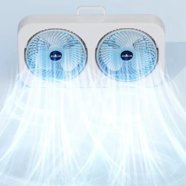 Настільний вентилятор F105 Dual-Fan Design 1800mAh — Blue — фото 3