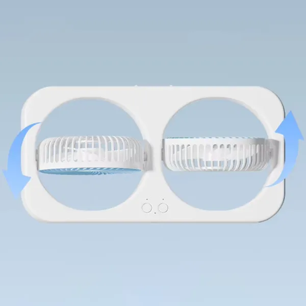Настільний вентилятор F105 Dual-Fan Design 1800mAh — Blue — фото 4