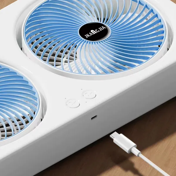 Настільний вентилятор F105 Dual-Fan Design 1800mAh — Blue — фото 5
