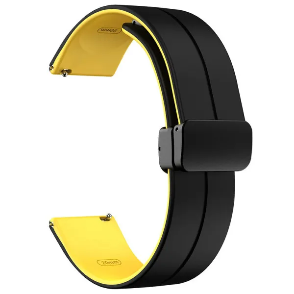 Силіконовий ремінець Classy для Smart Watch 20mm — Чорний — фото 2