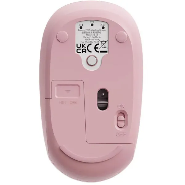 Мышь беспроводная Baseus F01B Tri-Mode Bluetooth + 2.4G (B01055503833) — Розовый — фото 2 Мышь беспроводная Baseus F01B Tri-Mode Bluetooth + 2.4G (B01055503833) — Розовый — фото 2