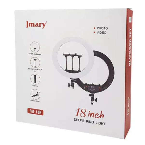 Кольцевая светодиодная LED лампа Jmary FM-18R — Черный — фото 2
