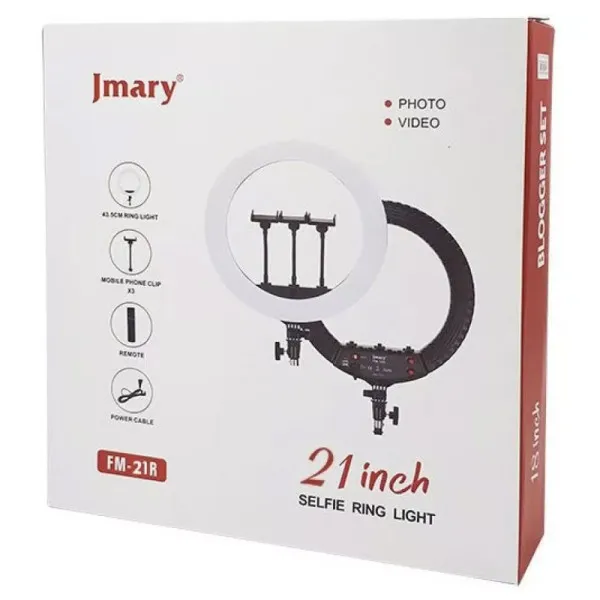 Кольцевая светодиодная LED лампа Jmary FM-21R — Черный — фото 4