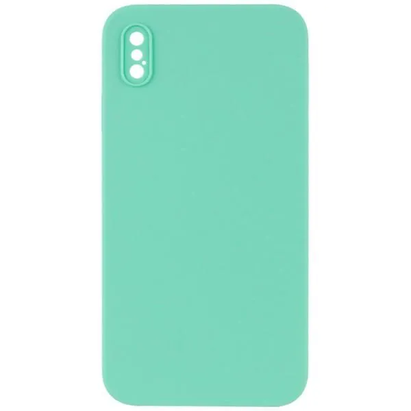 Silicone Case Square Full Camera Protective (AA) NOLOGO для Apple iPhone X / XS (5.8") — Бирюзовый — фото 1