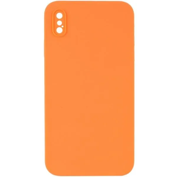 Silicone Case Square Full Camera Protective (AA) NOLOGO для Apple iPhone X / XS (5.8") — Оранжевый — фото 1