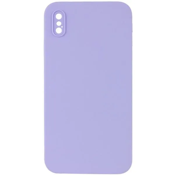 Silicone Case Square Full Camera Protective (AA) NOLOGO для Apple iPhone X / XS (5.8") — Сиреневый — фото 1
