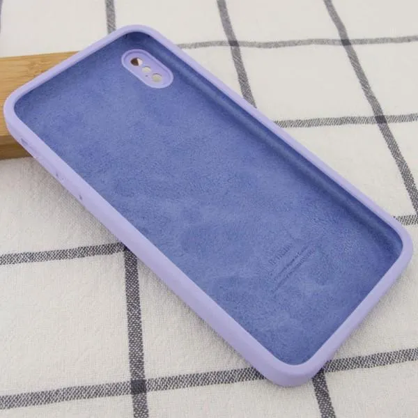 Silicone Case Square Full Camera Protective (AA) NOLOGO для Apple iPhone X / XS (5.8") — Сиреневый — фото 2