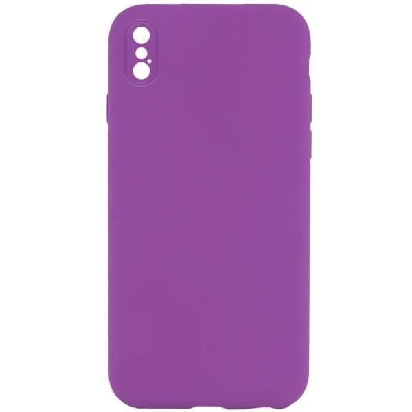Silicone Case Square Full Camera Protective (AA) NOLOGO для Apple iPhone X / XS (5.8") — Фиолетовый — фото 1