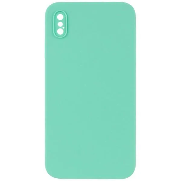 Silicone Case Square Full Camera Protective (AA) NOLOGO для Apple iPhone X / XS (5.8") — Бирюзовый — фото 2