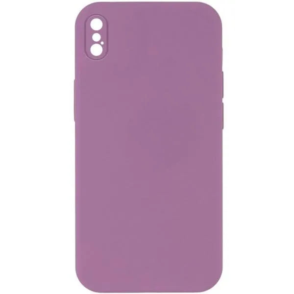 Silicone Case Square Full Camera Protective (AA) NOLOGO для Apple iPhone X / XS (5.8") — Лиловый — фото 2