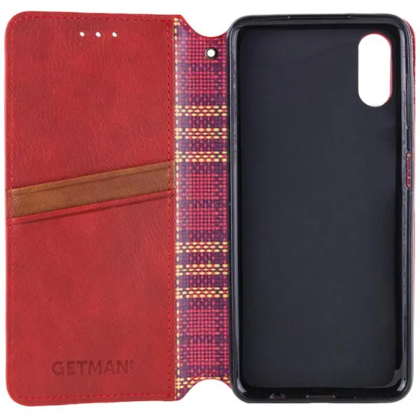 Шкіряний чохол-книжка GETMAN Cubic (PU) для Apple iPhone X / XS (5.8") — Червоний — фото 3
