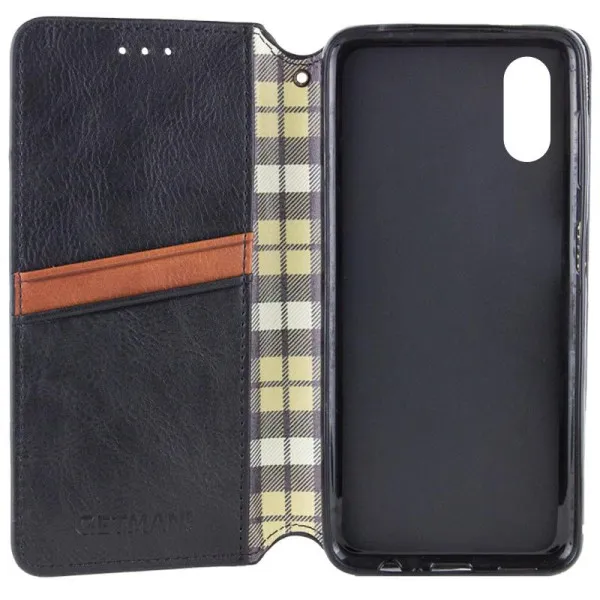 Шкіряний чохол-книжка GETMAN Cubic (PU) для Apple iPhone X / XS (5.8") — Чорний — фото 3
