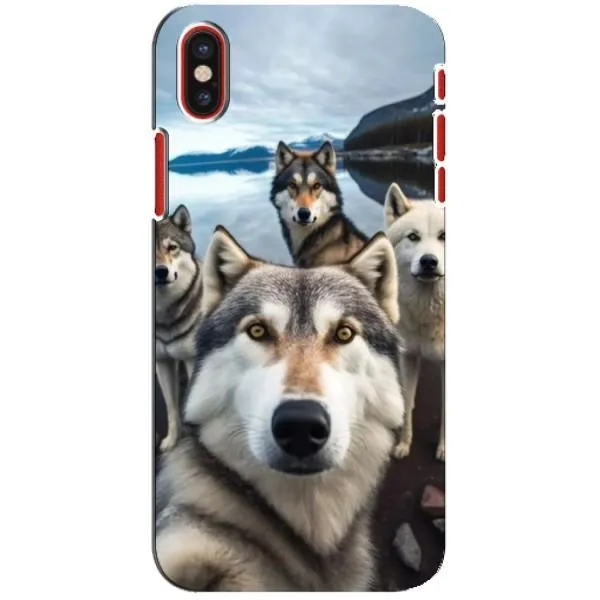 Чехол с принтом «Селфи ХАски» для iPhone X