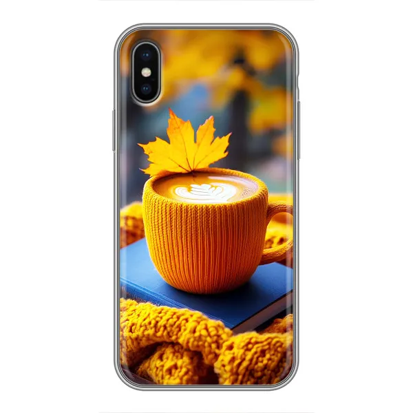 Чехол с принтом «Кофе на желтом пледе» для iPhone X