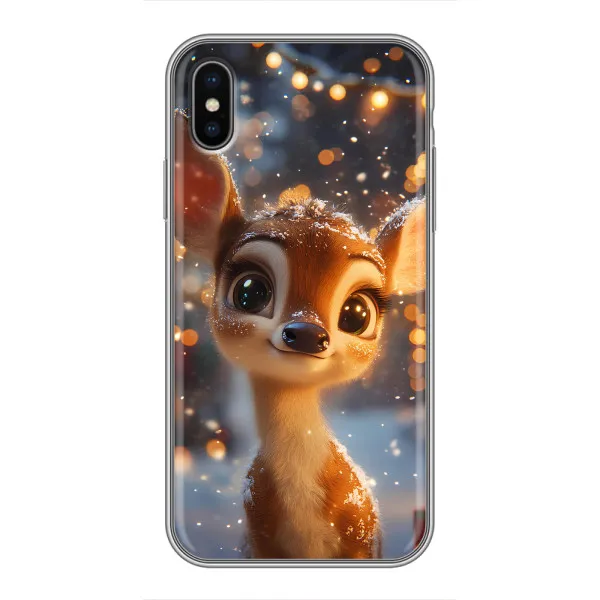 Чехол с принтом «Олененок среди гирлянд» для iPhone X