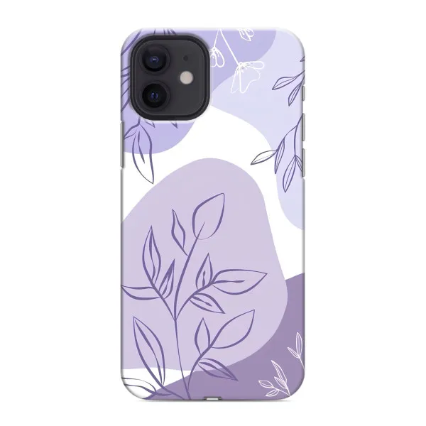 Чохол з принтом «Фіолетове листя абстракція» для iPhone 12 mini