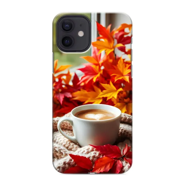 Чохол з принтом «Кава та листя» для iPhone 12 mini