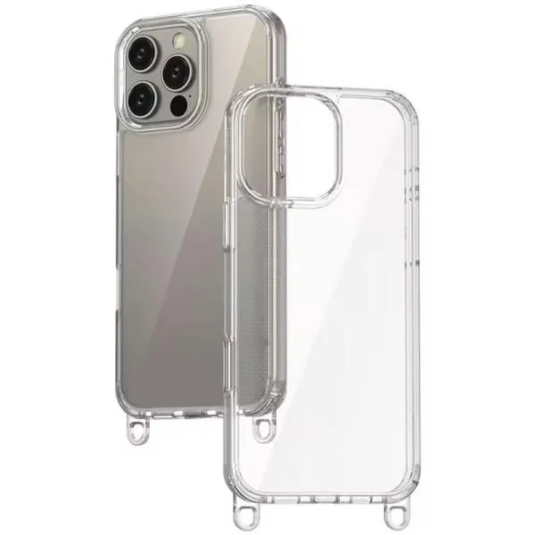 Чохол TPU Transparent with Straps для Apple iPhone 12 Pro Max (6.7") — Чорний — фото 4