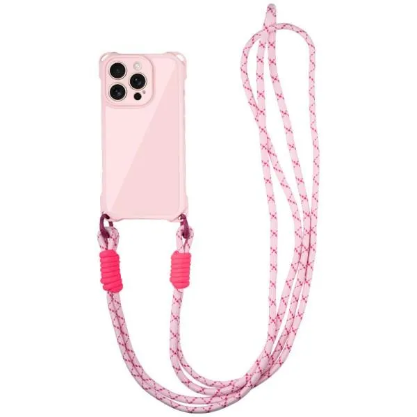 Чохол TPU CrossBody with straps для Apple iPhone 12 Pro Max (6.7") — Рожевий — фото 1