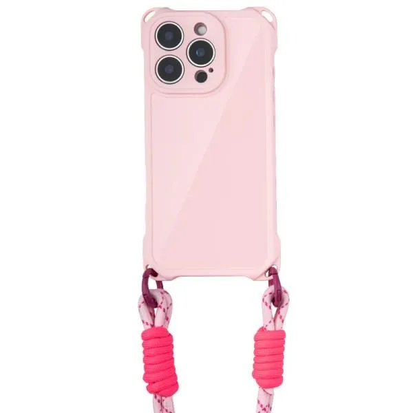 Чохол TPU CrossBody with straps для Apple iPhone 12 Pro Max (6.7") — Рожевий — фото 2