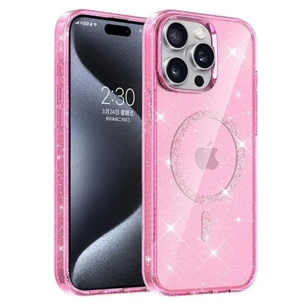 Чохол TPU Eclipse Sparkle Magnetic Fit для Apple iPhone 12 Pro Max (6.7") — Рожевий — фото 1 Чохол TPU Eclipse Sparkle Magnetic Fit для Apple iPhone 12 Pro Max (6.7") — Рожевий — фото 1