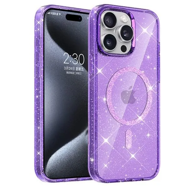 Чохол TPU Eclipse Sparkle Magnetic Fit для Apple iPhone 12 Pro Max (6.7") — Фіолетовий Чохол TPU Eclipse Sparkle Magnetic Fit для Apple iPhone 12 Pro Max (6.7") — Фіолетовий