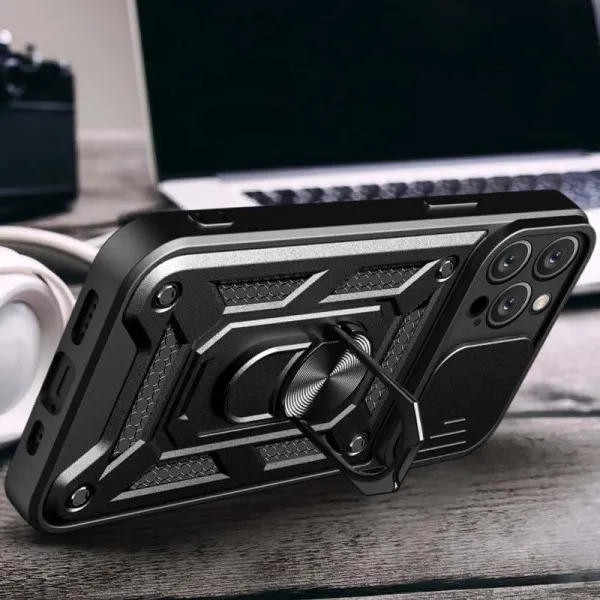 Чохол Ummi Camshield Serge Ring для Apple iPhone 12 Pro Max (6.7") — Чорний — фото 3 Чохол Ummi Camshield Serge Ring для Apple iPhone 12 Pro Max (6.7") — Чорний — фото 3