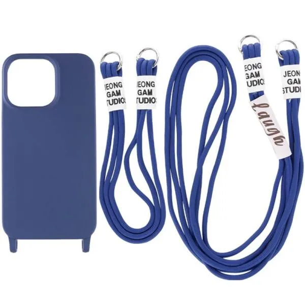 Чехол TPU two straps California для Apple iPhone 12 Pro / 12 (6.1") — Темно-синий — фото 1