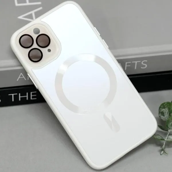 Чехол TPU+Glass Sapphire Midnight with Magnetic Fit для Apple iPhone 12 Pro (6.1") — Белый — фото 3