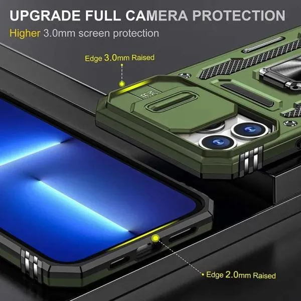 Ударопрочный чехол Camshield Army Ring для Apple iPhone 12 Pro / 12 (6.1") — Оливковый — фото 5