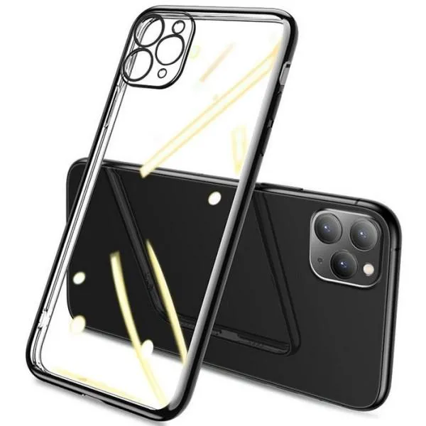 Прозрачный силиконовый чехол глянцевая окантовка Full Camera для Apple iPhone 12 Pro (6.1") — Красный — фото 1