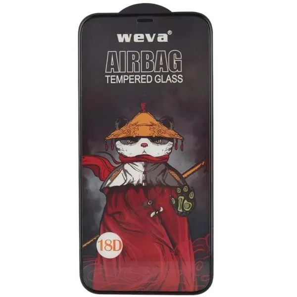 Захисне 2.5D скло Weva AirBag (тех.пак) для Apple iPhone 12 Pro / 12 (6.1") — Чорний Захисне 2.5D скло Weva AirBag (тех.пак) для Apple iPhone 12 Pro / 12 (6.1") — Чорний