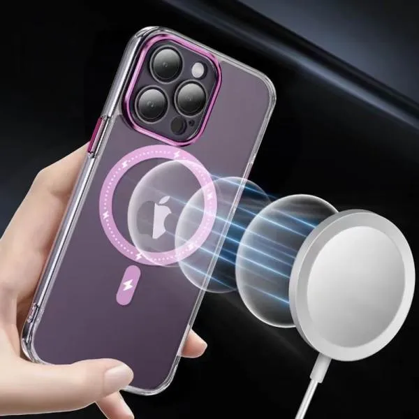 Чохол TPU+PC Colorful with Magnetic Fit для Apple iPhone 12 Pro (6.1") — Рожевий — фото 4 Чохол TPU+PC Colorful with Magnetic Fit для Apple iPhone 12 Pro (6.1") — Рожевий — фото 4