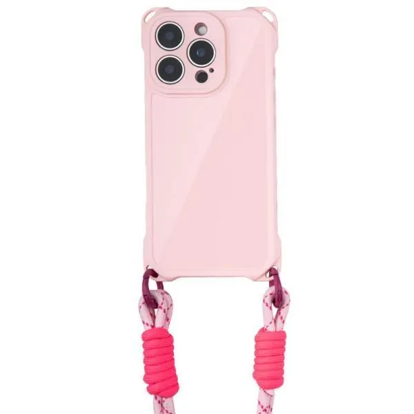Чохол TPU CrossBody with straps для Apple iPhone 12 Pro (6.1") — Рожевий — фото 2