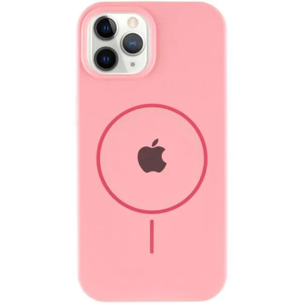 Чехол Silicone Case Full Protective (AA) with MagSafe для Apple iPhone 12 Pro / 12 (6.1") — Розовый — фото 2