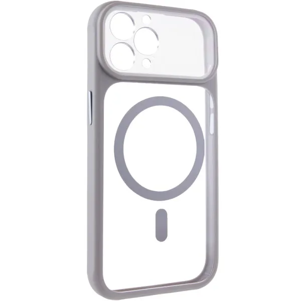 Чохол TPU+PC GETMAN Moon Clear with MagSafe для Apple iPhone 12 Pro (6.1") — Сірий — фото 1