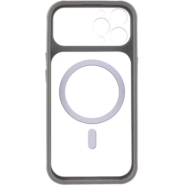 Чохол TPU+PC GETMAN Moon Clear with MagSafe для Apple iPhone 12 Pro (6.1") — Сірий — фото 3